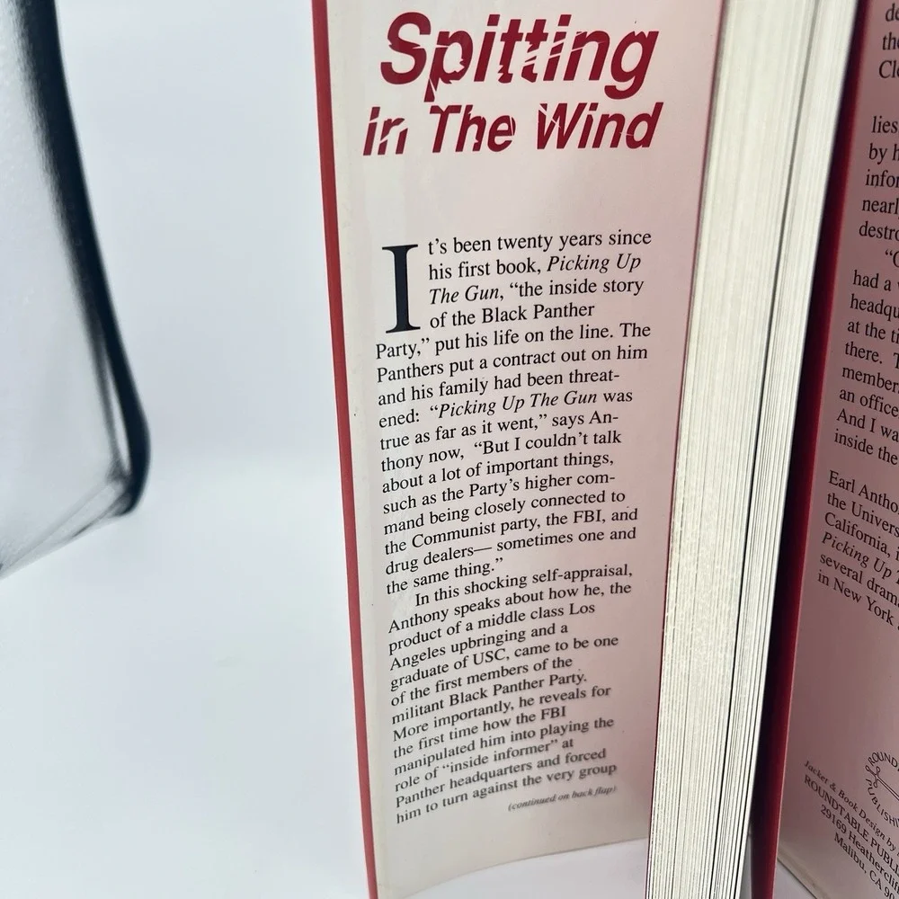 SPITTING IN THE WIND EARL ANTHONY BLACK PANTHER PARTY ISBN 0915677458.